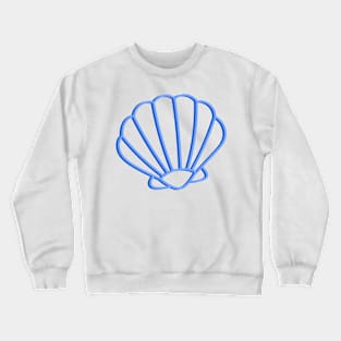 Blue clam shell outline Crewneck Sweatshirt